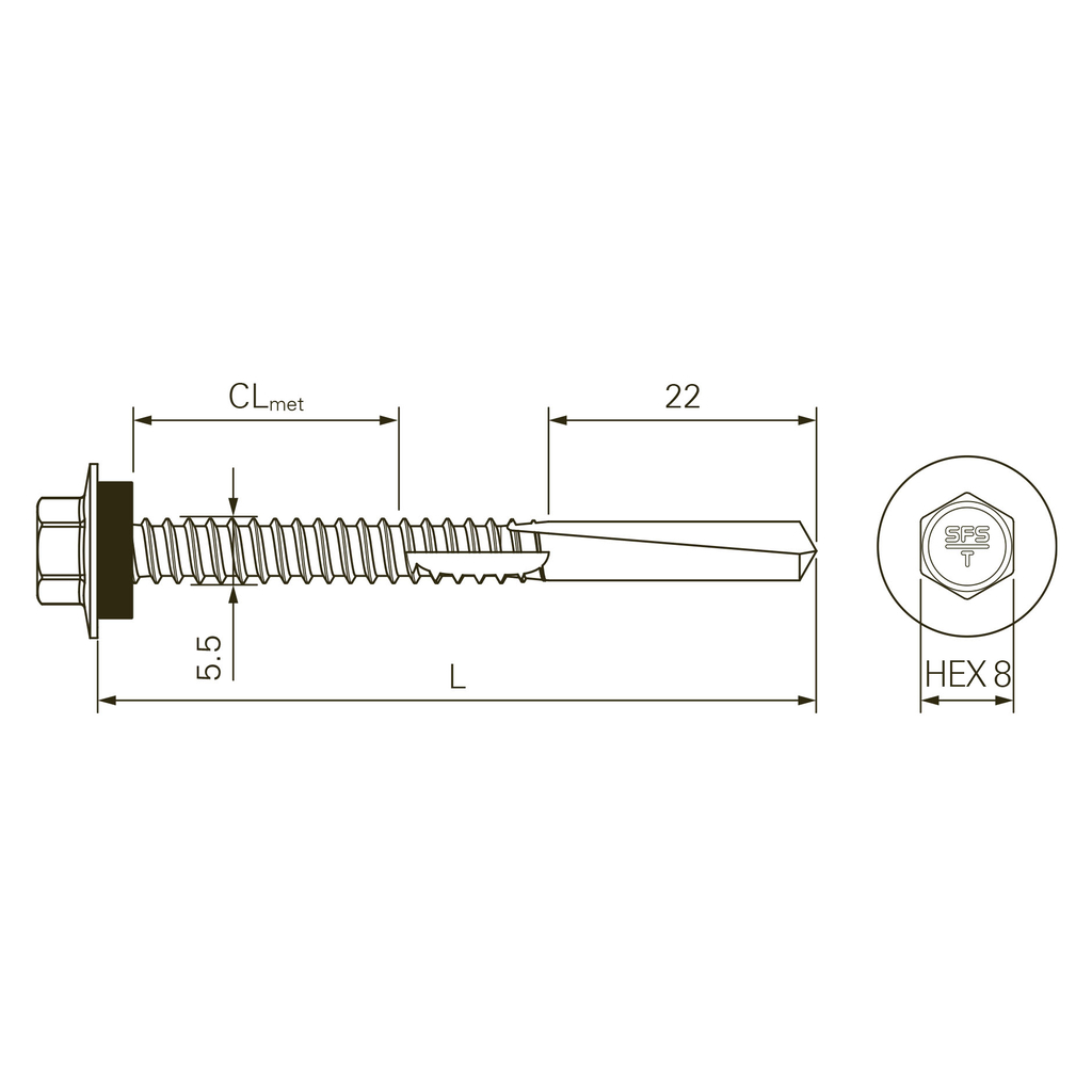 Self Drilling Carbon Steel Fastener for Metal Deck to Heavy Gauge - SD20-H15-E11