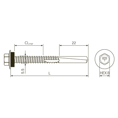 Self Drilling Carbon Steel Fastener for Metal Deck to Heavy Gauge - SD20-H15-E11