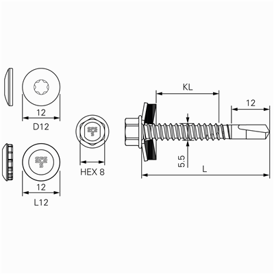 Self Drilling Stainless Steel Fastener for Profile Sheets to Light Gauge - SX5-5.5